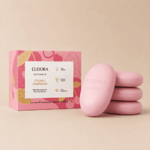 Kit Sabonetes em Barra Vegetal Perfumado Instance Cereja e Amêndoas 4x80g