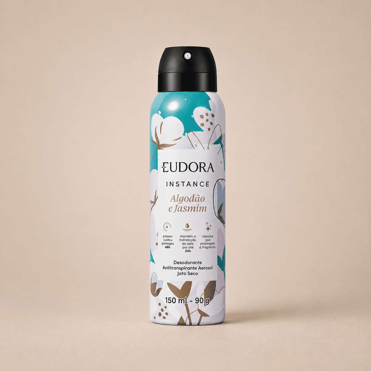 Desodorante Antitranspirante Aerosol Instance Algodão e Jasmim 150ml/90g